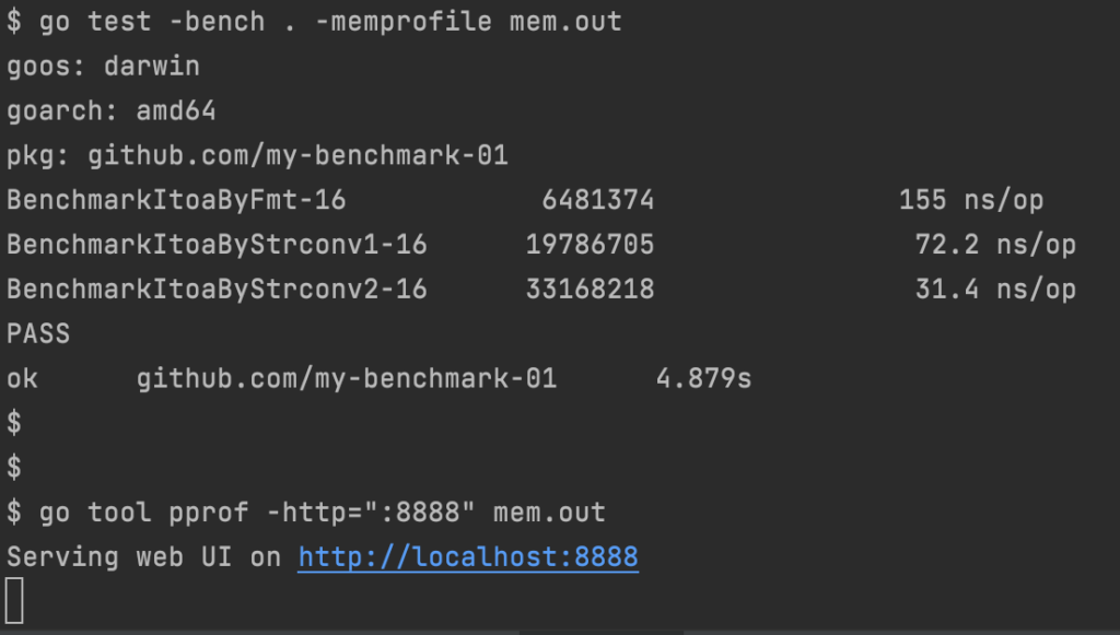 testingパッケージのBenchmarkで性能計測